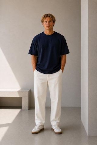 Alexandergardi Oversize Bisiklet Yaka T-shirt Lacivert