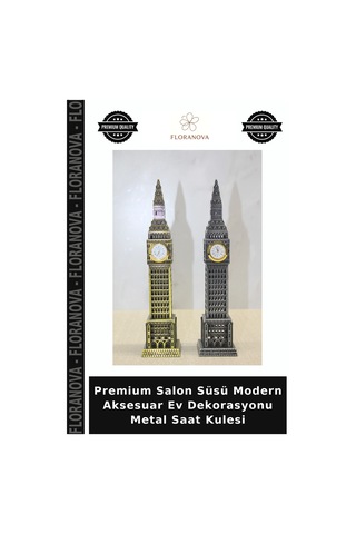 Premium Salon Süsü Modern Aksesuar Ev Dekorasyonu Metal Saat Kulesi Çok Renkli
