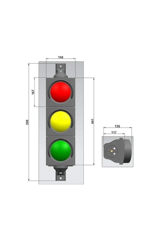 100 mm Ledli Oto Sinyal Verici, Trafik Lambası-2981 - 12 VDC