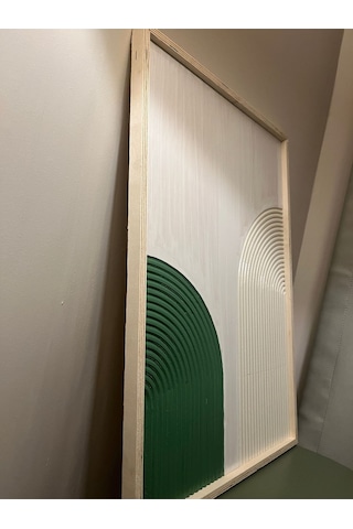 Cıgılwood Green Beıge Belt Ahşap Bohem Tablo
