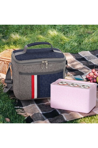 Moveevo 15l Büyük Kapasiteli Soğuk/sıcak Saklama Çantası - Isı Yalıtımlı Alüminyum Folyolu İç, Su Geçirmez Oxford Kumaşı, Piknik/outdoor İçin Mavi Mavi