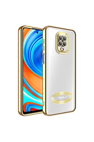 Xiaomi Redmi Note 9S Kılıf Kamera Korumalı Logo Gösteren Zore Omega Kapak