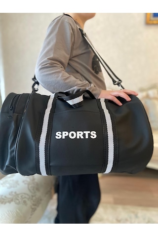 Nabız Taekwondo Nabız Tekvando Sport Unisex Önü Cepli Uzun Askılı Kadın Ve Erkek Kullanabilir Seyahat Fitness Ve Spor Çantası SİYAH-BEYAZ