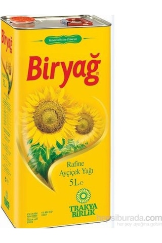 Trakyabirlik Biryağ Rafine Ayçiçek Yağı 5 L