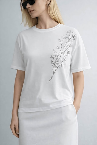 Fashion Friends Baskılı Ekru Kadın Bluz 26y0229k1
