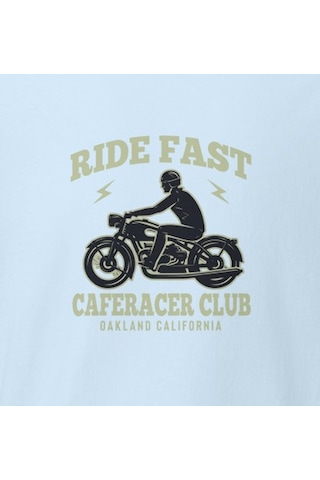 Wildstyle Ride Fast Caferacer Club Motosiklet Vintage Cafe Baskılı Unisex Bisiklet Yaka Pamuklu Tişört - Bebek