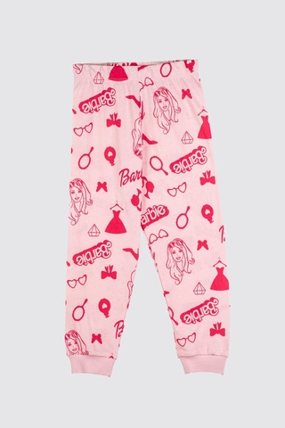 Zuzunga Barbie Desenli %100 Pamuk Kız Çocuk Pijama Takımı Pembe