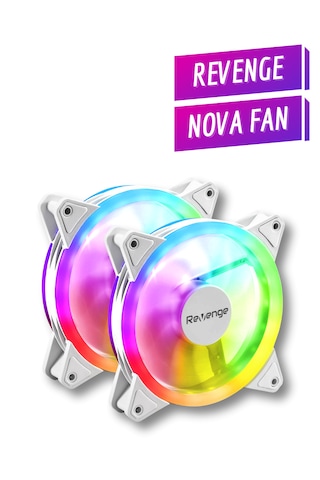 Nova Bilgisayar Kasası İle Uyumlu 2-4 Adet 12cm Rgb Fan Nova Fanı 120mm Fan 2'li Beyaz