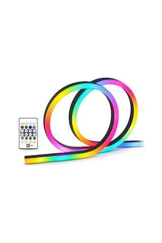 Ct-4567 Pixel Neon Led Set 5 Metre Rgb Kumandalı Esnek Şerit Işık İç Ve Dış Mekan Dekoratif Aydınlatma
