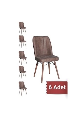 Avenza Living Kare Gold Mutfak Sandalyesi 6 Adet Acı Kahve
