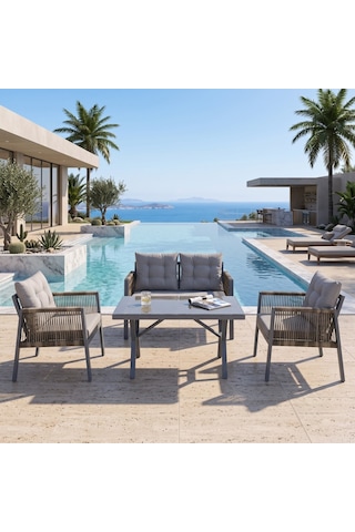 Viro 2+1+1 Rattan Bahçe Balkon Oturma Grubu Rehome Diğer