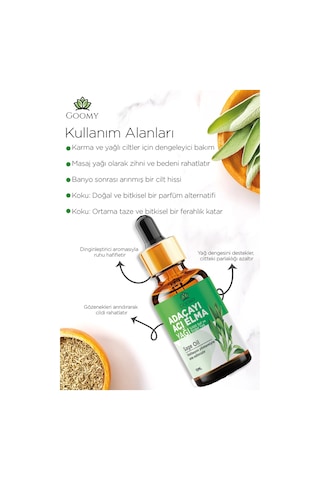 Goomy Çay Ağacı Uçucu Yağı 10 Ml %100 Saf Doğal Tea Tree Essential Oil