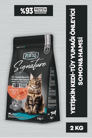 Peritas Signature Somonlu Kedi Tüy Yumağı Önleyici Yetişkin Kedi Maması 2 KG