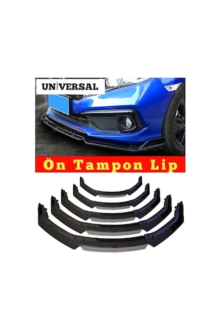 Universal Ön Tampon Eki-ön Karlık 4 Parça Ön Tampon Lip Siyah-gri Dilli