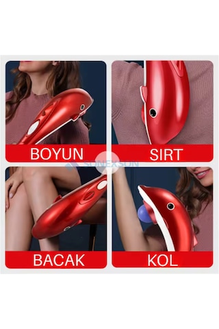Profesyonel Boyun Bel Sırt Karın Bacak Vücut Masaj Aleti Kırmızı
