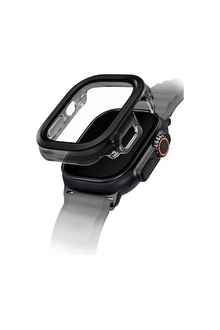 Apple Uyumlu Watch Ultra 49mm Kılıf Kasa Koruyucu Temperli Ekran Koruyucu 2 İn 1 Camlı Kasa