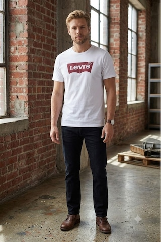 Levi's Pamuk Standart Fir Beyaz Erkek Tişört