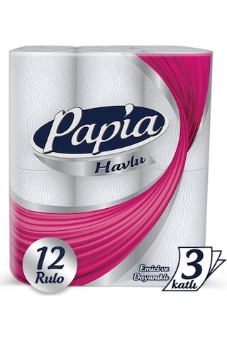 Papia Rulo Kağıt Havlu 12'li Papia Rulo Kağıt Havlu 12'li