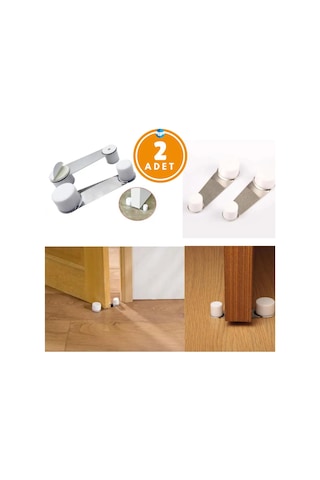 2 Adet Iz Bırakmaz Yapışkanlı Kolay Montaj Paslanmaz Çelik Kapı Tutucu Ve Kapı Stoperi Çok Renkli