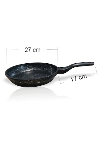 27cm Büyük Bakalit Kulp Yanmaz Yapışmaz Granit Yüzey Tava