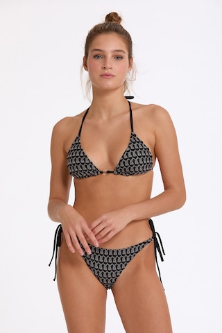Argento Kadın Siyah Çıkarılabilir İnce Kaplı Boyundan Bağlamalı Üçgen Bikini Takımı Siyah