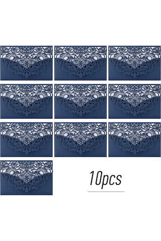 Mufunye 10 Adet İnci Kağıt Lazer Kesim Düğün Davetiye Kartları Tebrik Kartı Etkinlik Parti Malzemeleri