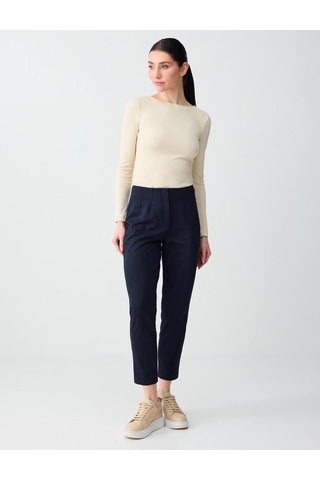 Jimmy Key Jimmy Key Lacivert Yüksek Bel Normal Paça Örme Pantolon 6sw186515494