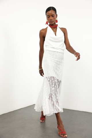 Beyaz Kloş Dantel Etek 251347 Beyaz