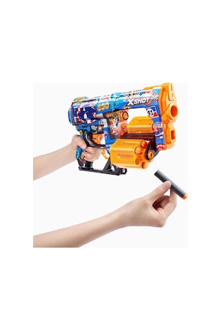 X Shot Zuru X-shot Skins Dread Sonic 12 Dart Kapasiteli Oyuncak Blaster Nerf, Oyuncak Tabanca Çok Renklli