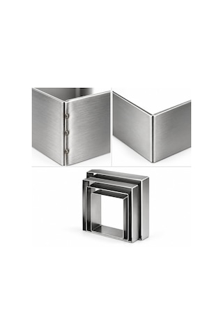 Fida Pasta Çemberi Kare Düz 0,8mm Yükseklik 7 Cm Paslanmaz 24x24 Cm Inox