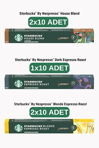 Starbucks By Nespresso House Blend 20 Li, Dark Espresso 10 Lu, Blonde Espresso 20 Li Kapsül Kahve Kapsül Kahve