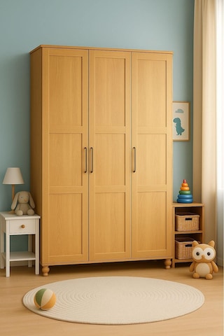 Alin Wood 3 Kapaklı Dolap %100 Mdf Rehau Kaplama Kapaklar
