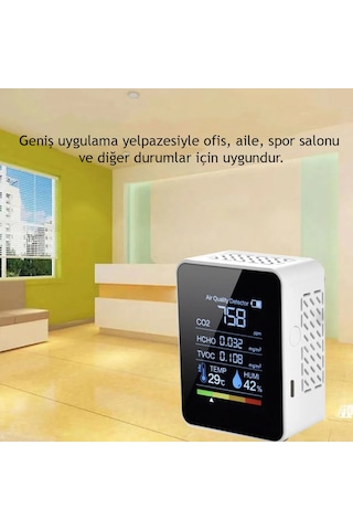 Techtic Dijital Hava Kalite Ölçüm Cihazı Sıcaklık Nem