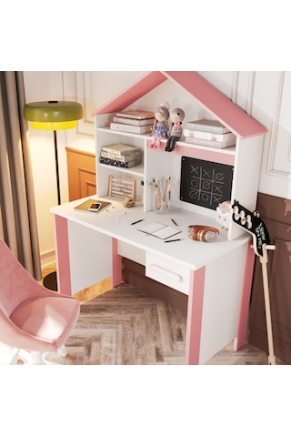 Meltem Kids Cozy Pembe Çocuk Odası Çalışma Masası Pembe