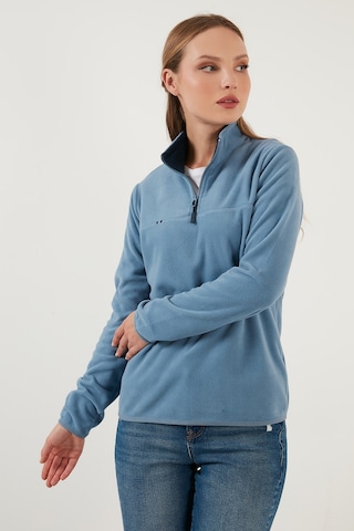 Lela Slim Fit Yumuşak Dokulu Anti-Pilling Tüylenme Yapmayan Yarım Fermuarlı Bayan Polar 5907000 Açık Mavi