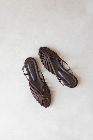 Wolk Shoes Lester Kadın Biyeli Saten Babet Kahverengi
