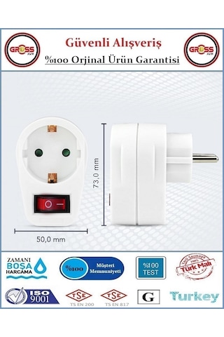 Viko Anahtarlı Tekli Topraklı Fiş Priz