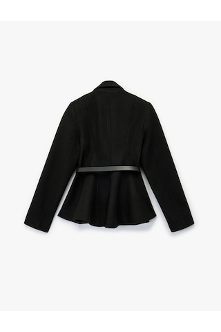 Koton Kruvaze Yaka Kemer Detaylı Peplum Blazer Ceket Siyah 6wak50166uw Siyah