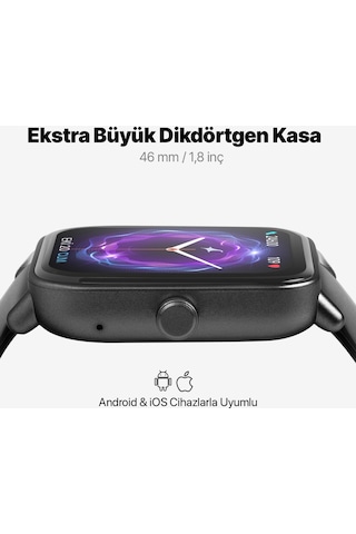Ttec 2SW01 Tempus 46 MM TFT Ekranlı Dikdörtgen Kasa Akıllı Saat