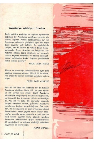 Çağdaş Avusturya Edebiyatı Antolojisi Roman Ve Hikaye - Burhan Arpad 1.baskı