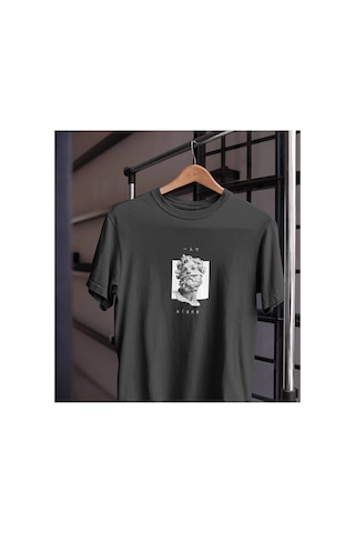 Tarzsokak Unısex Kadın Erkek Alone Yalnız Heykel Mitoloji Dönem Eski Nesne%100 Pamuk Siyah Beyaz T-shirt S