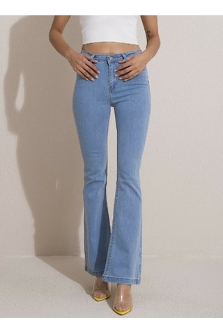 Ispanyol Açık Mavi Yüksek Bel Likralı Flare Jeans Kadın Açık Mavi Ispanyol Açık Mavi Yüksek Bel Likralı Flare Jeans Kadın Açık Mavi