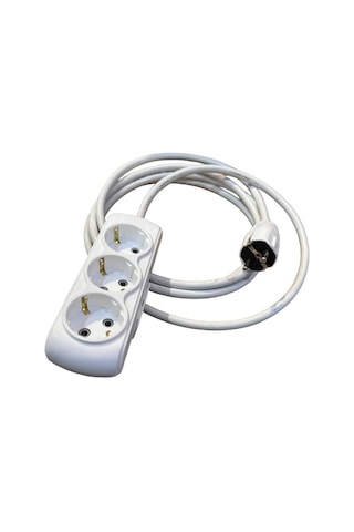 100 Metre 3'lü Grup Priz 3x2.5mm Cca Ttr Beyaz Seyyar Elektrik Kablosu