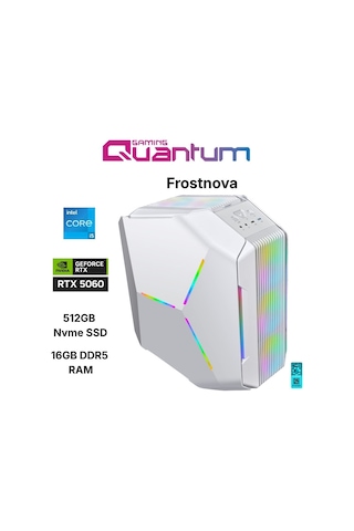 Quantum Gaming Frostnova i5-14400f 16 GB 512 GB SSD 8 GB RTX5060 Free Dos Masaüstü Oyuncu Bilgisayarı