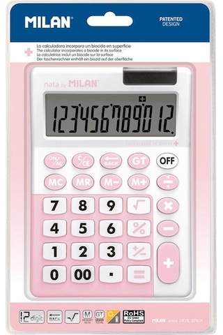 Milan 151812ıbgpbl  12 Haneli Hesap Makinası Pembe