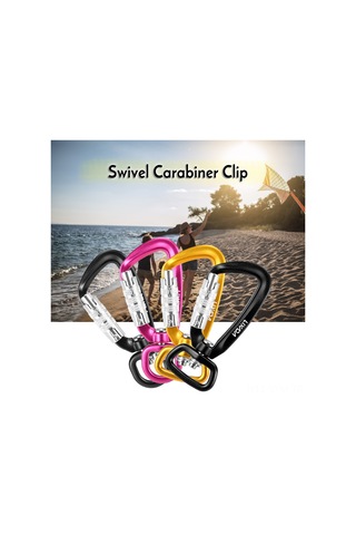 Geeksen Lixada 360 Dönebilen Çelik Karabina 2'li Set - 1100lb Dayanıklı, Hafif Ve Kompakt Çok Renkli