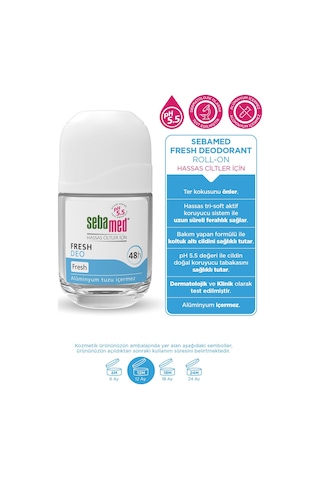 Sebamed Ter Kokusu Onleyıcı 48 Saat Etkili Hassas Ciltler Kadın Erkek Roll-On Deodorant Fresh 50 ML x 3 Adet