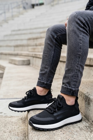 In Step Stratomesh Siyah Kalın Tabanlı Erkek Spor Ayakkabı Rahat Günlük Sneaker