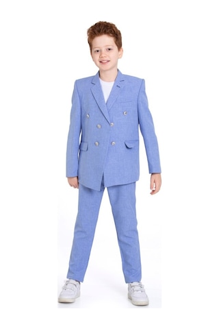 Xo Kids Erkek Çocuk Takım Elbise 5-8 Yaş 23930-3 Mavi