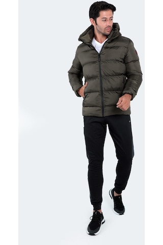 Slazenger  Hank Erkek Kapüşonlu Şişme Haki Mont & Kaban